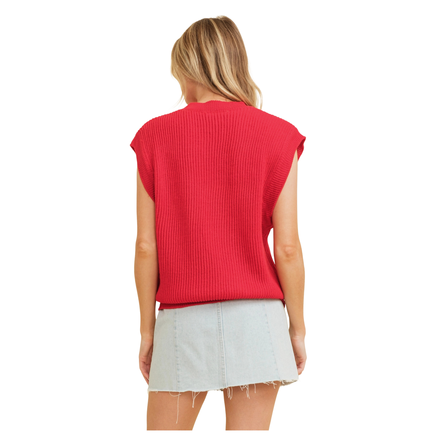Game Day Embroidered Sleeveless Sweater Vest