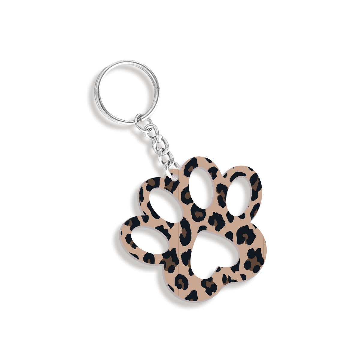 Leopard Paw Print Keychain