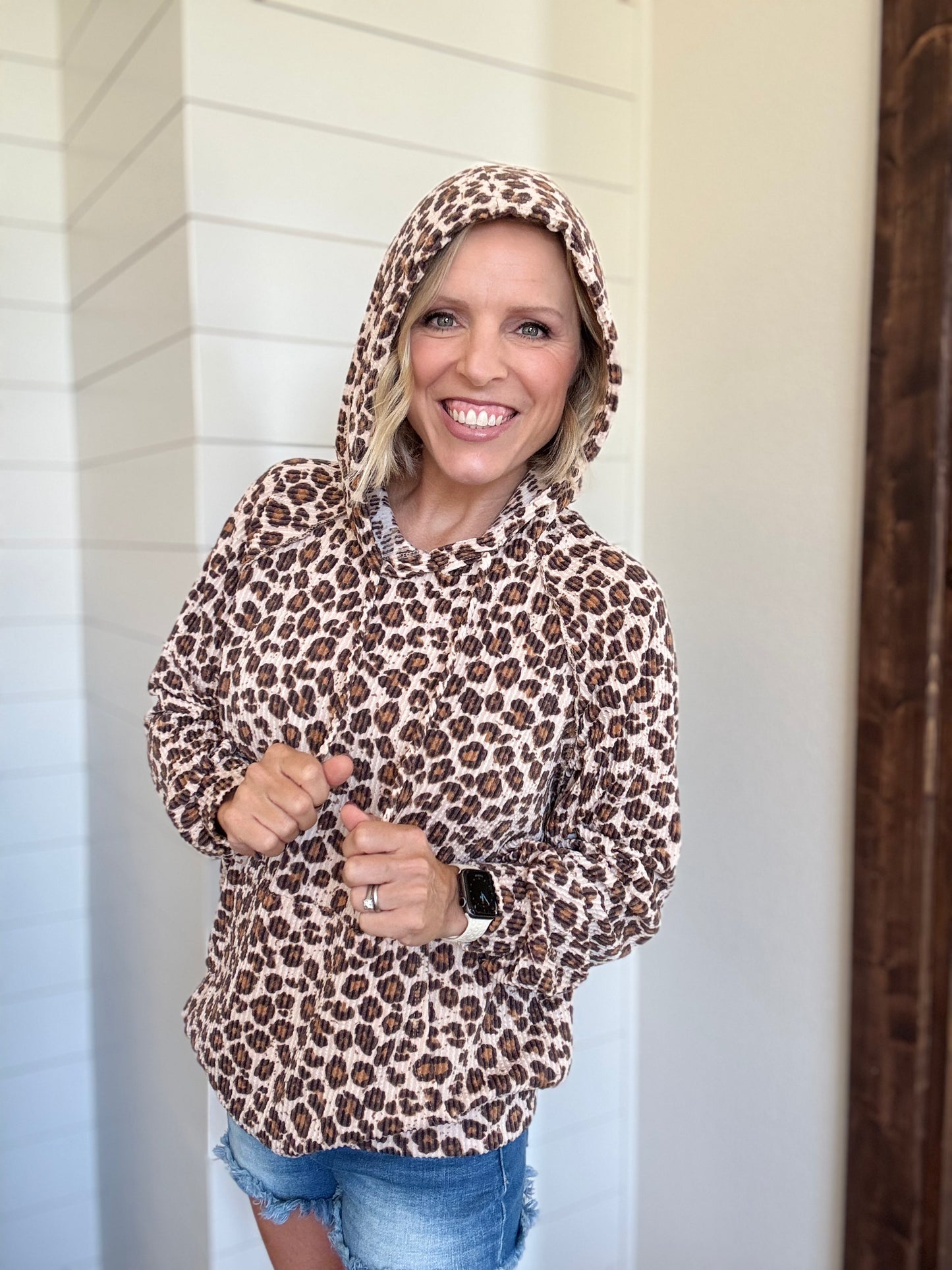 Leopard Hoodie Top