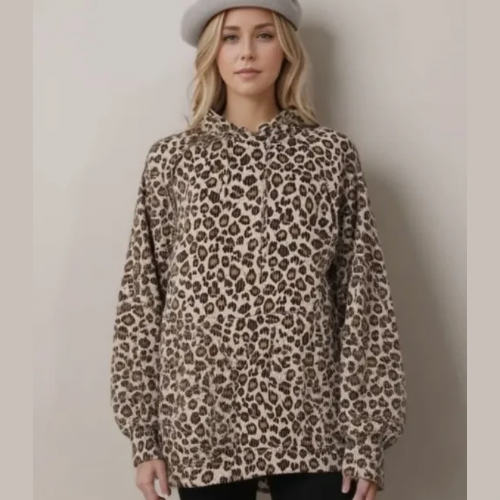Leopard Hoodie Top