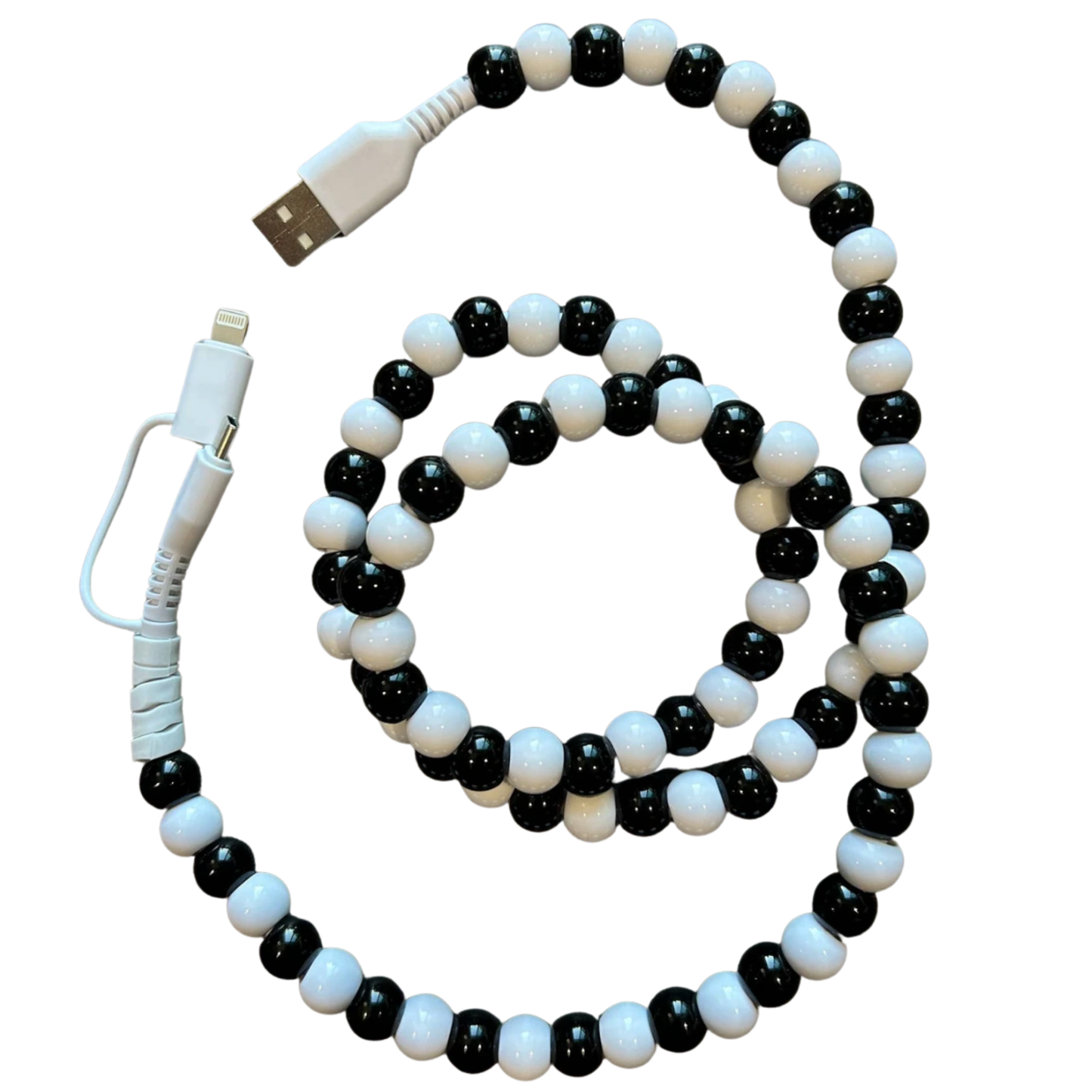 Beaded Phone Charger with Lightning & USB-C Cable