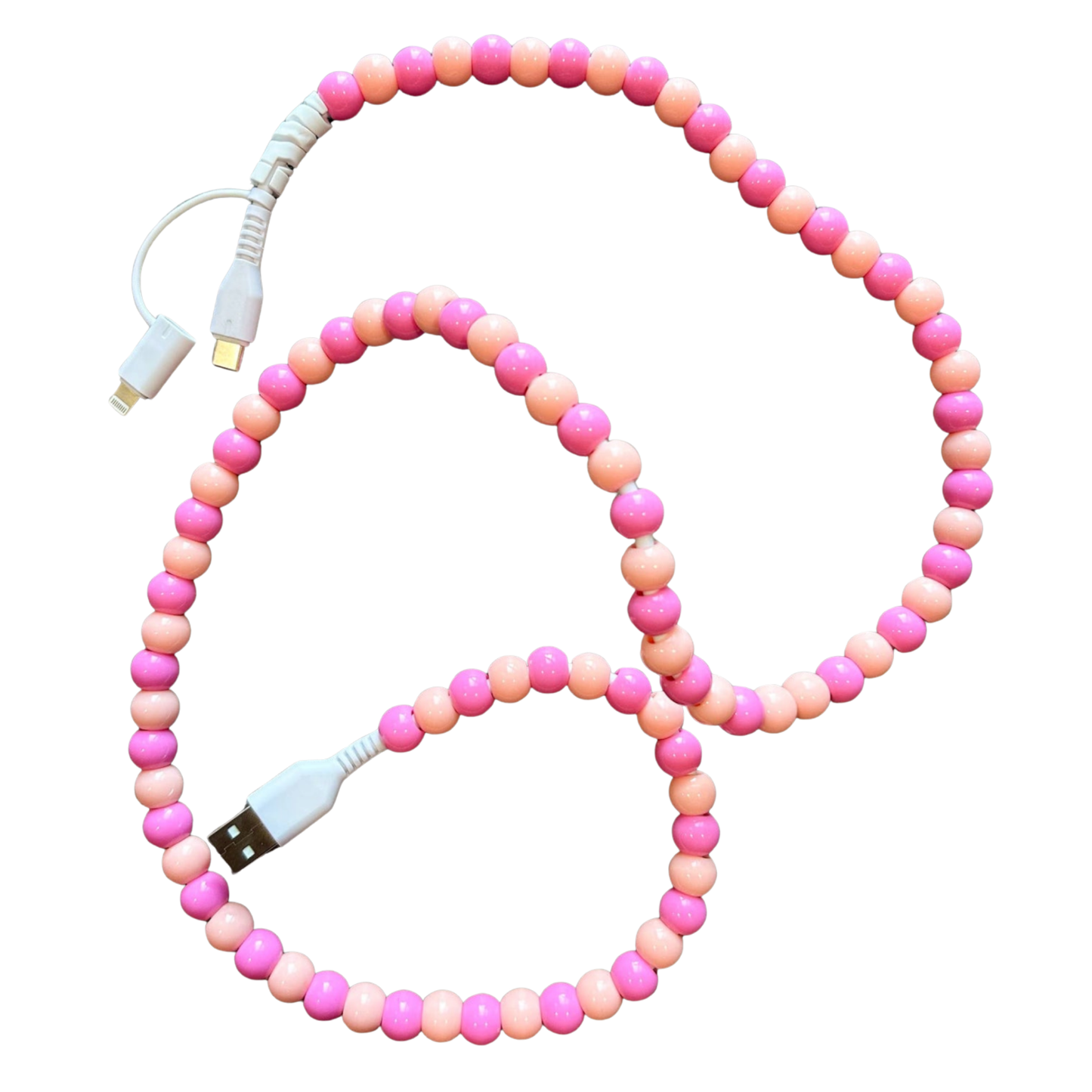 Beaded Phone Charger with Lightning & USB-C Cable