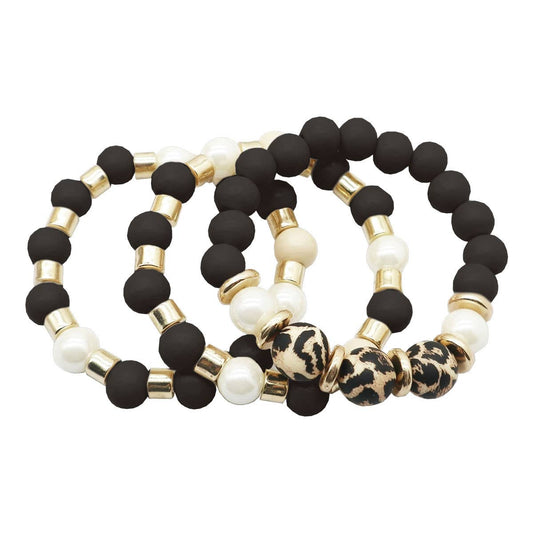 Black Leopard Bracelet Set