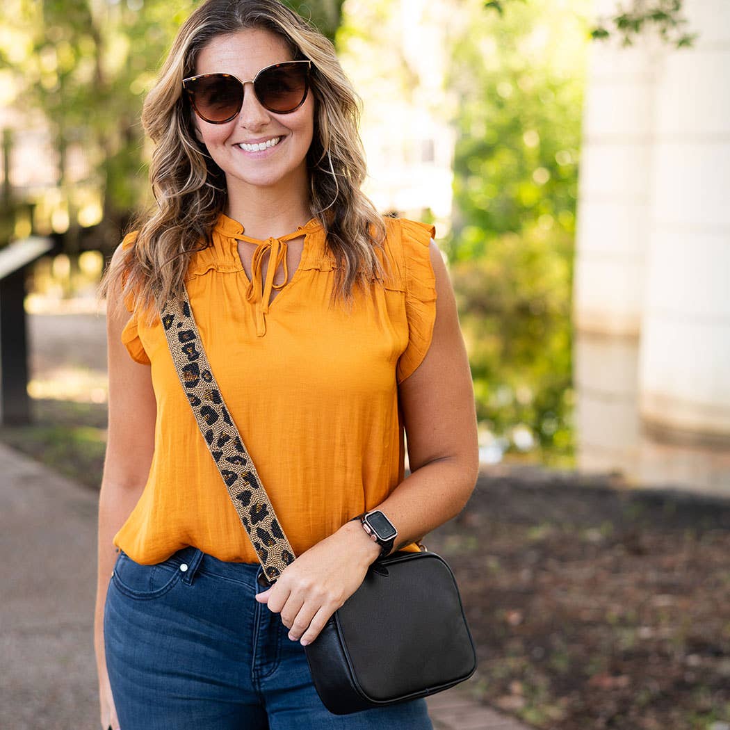 Leopard Beaded Crossbody Strap