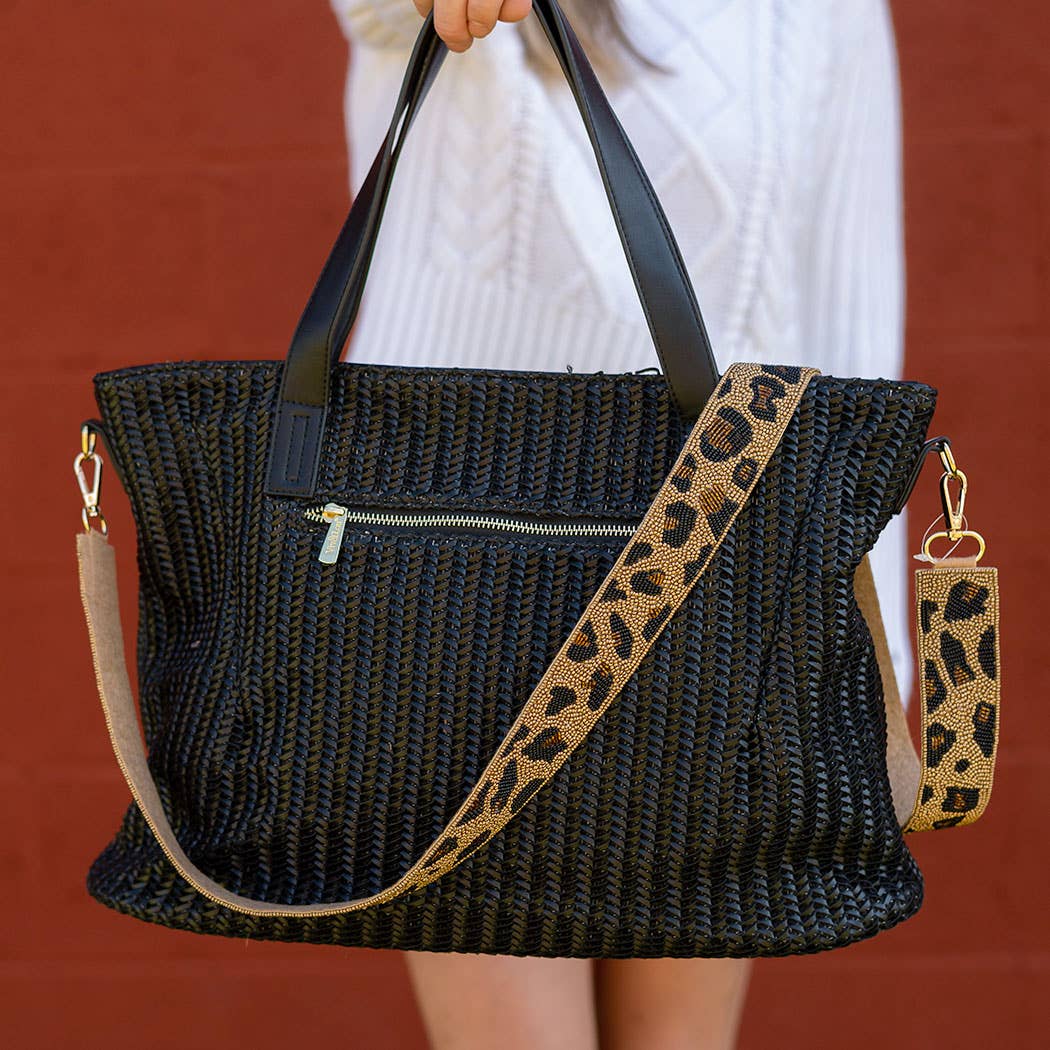 Leopard Beaded Crossbody Strap
