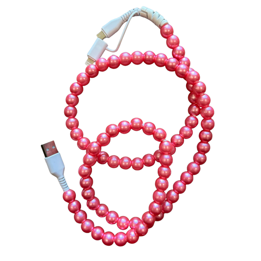 Beaded Phone Charger with Lightning & USB-C Cable
