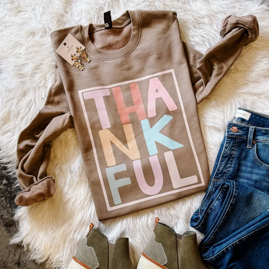 Fun Thankful Block Sweatshirt