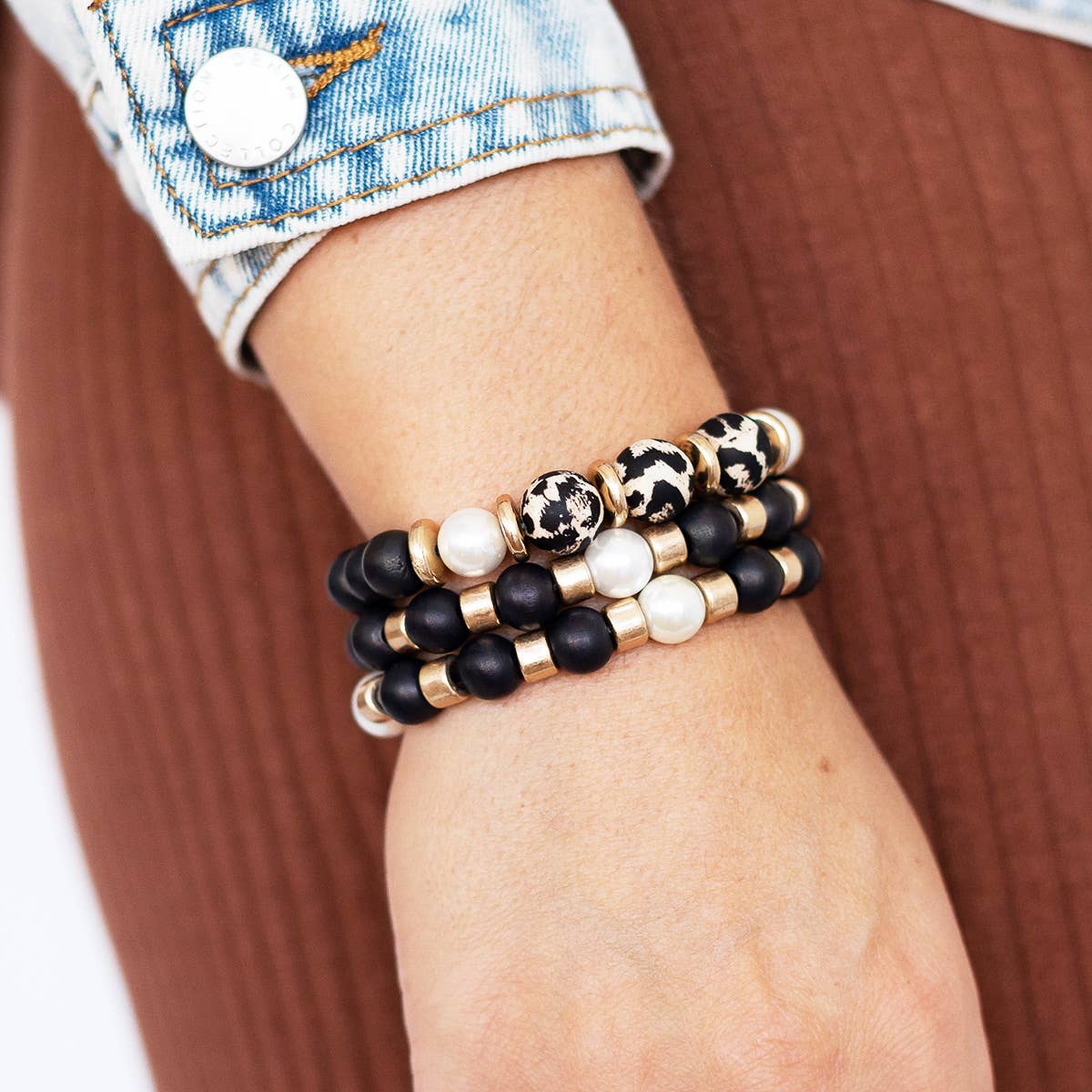 Black Leopard Bracelet Set