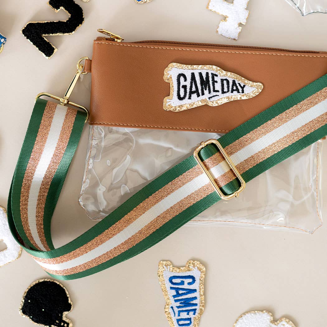 Green & Bronze Stripe | Crossbody Strap